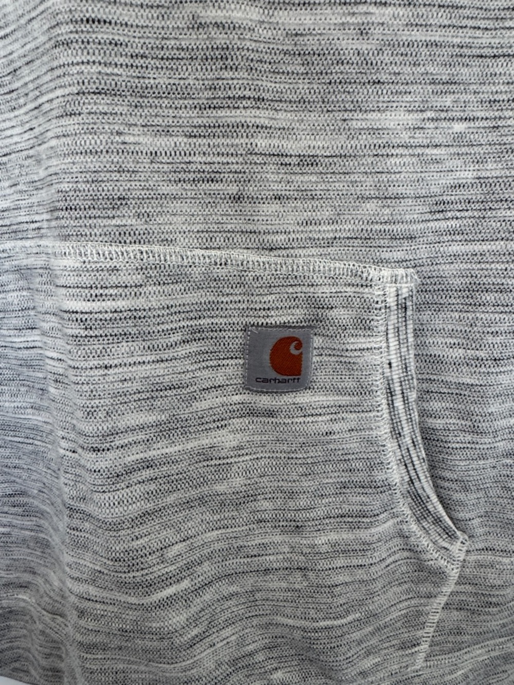 Carhartt Women's Slightly Fitted Light Gray Hooded Henley Pullover - Size S - Picture 3 of 6